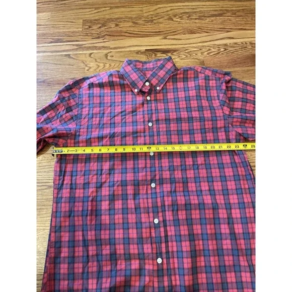 Orvis Men's Surfwashed Button Up Shirt Red Plaid 100% Cotton Size Large - Picture 6 of 8